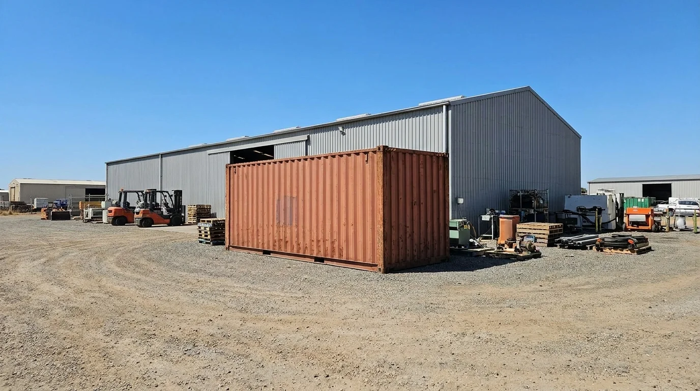 outdoor yard storage for shipping containers and heavy equipment