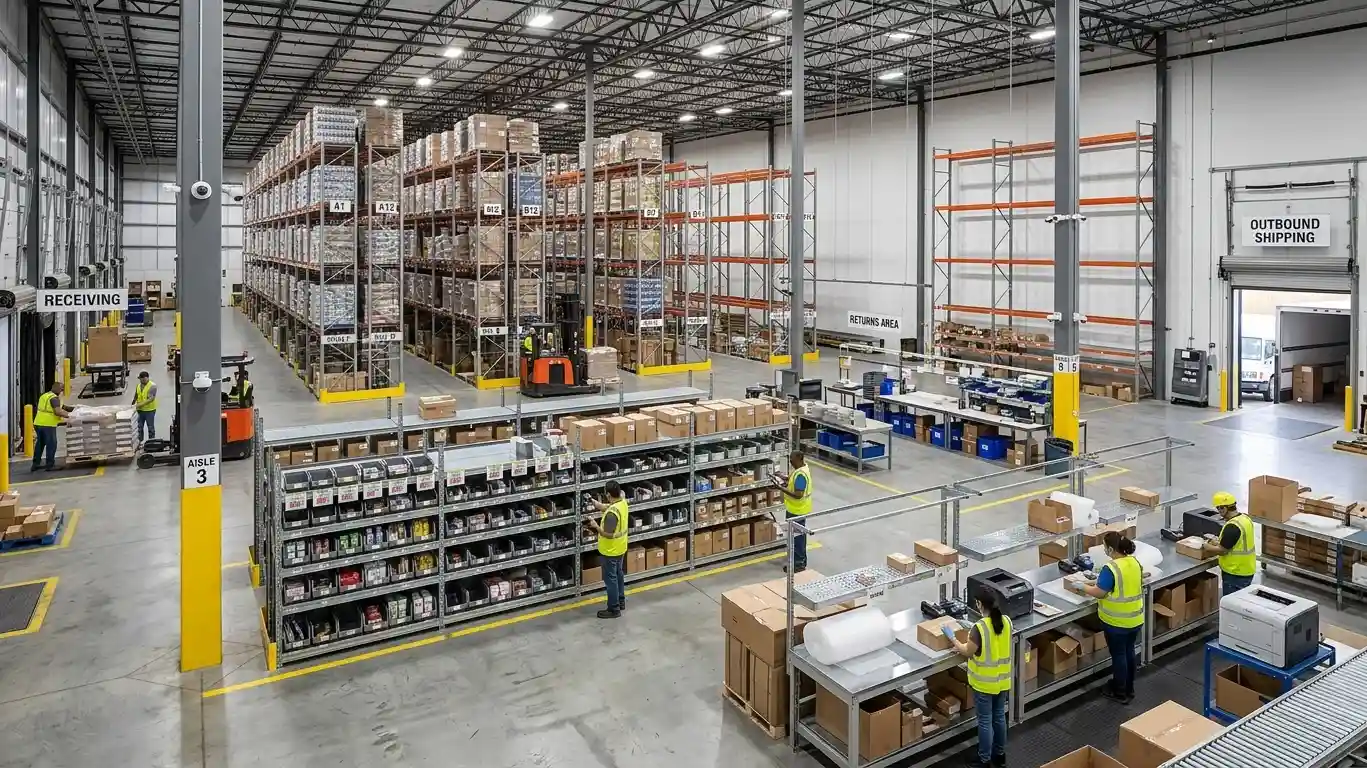 Scalable storage solutions for retail and e-commerce businesses in a modern warehouse