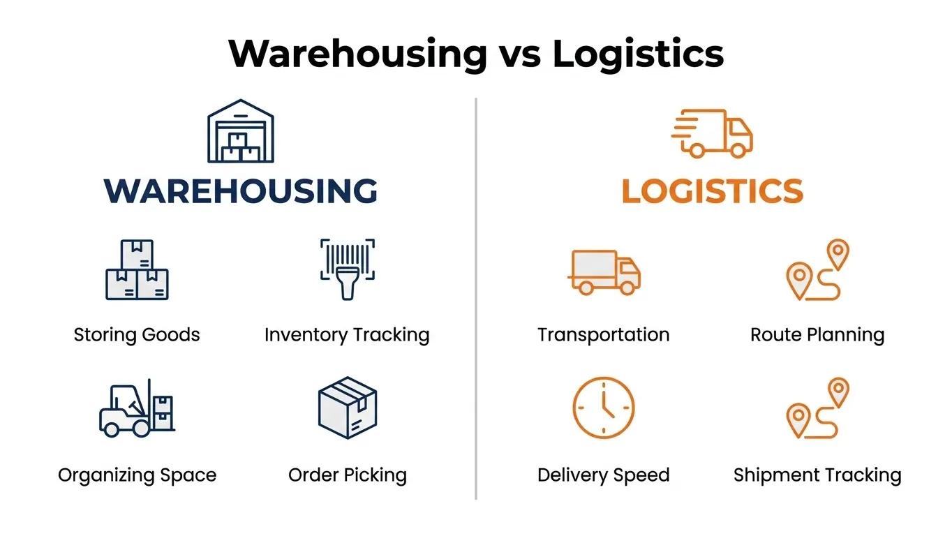 Warehousing vs Logistics