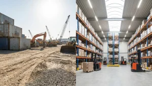 difference between yard storage and warehouse storage side by side view