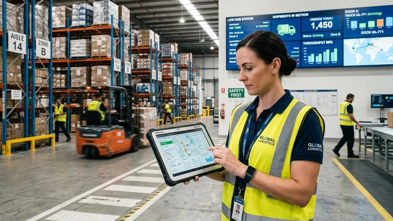 warehouse manager using technology to improve logistics